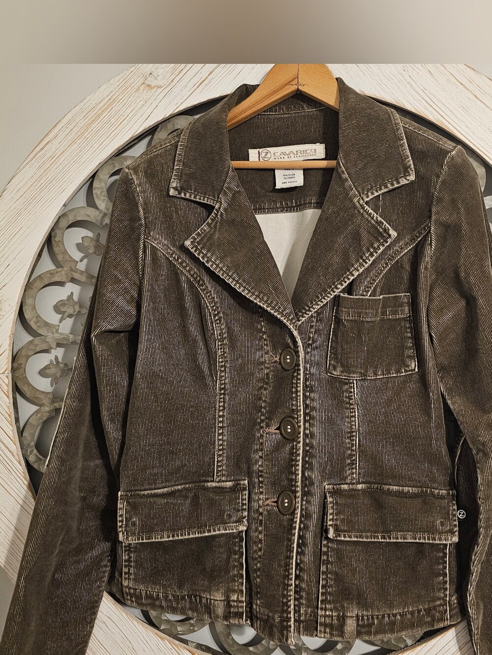 Z. Cavaricci Olive Brown Corduroy Blazer